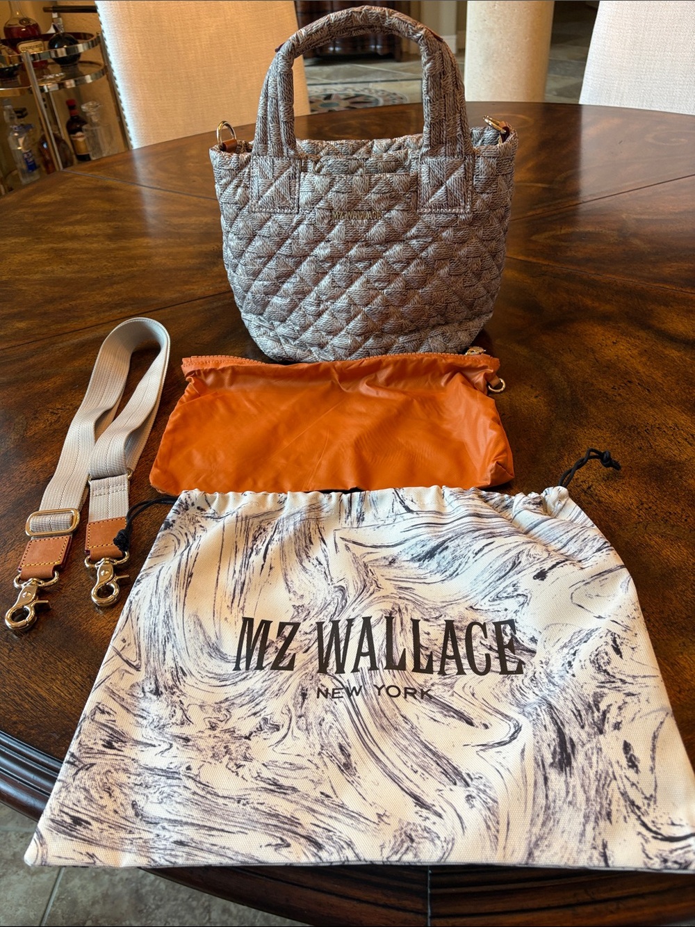 EUC MZ Wallace Metro Tote Deluxe - XS - Small Jute Pattern - orig $245 - Picture 4 of 11